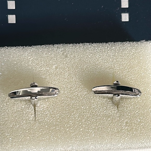 NEW Dual Monocle Monogrammed “T” Cufflinks Silver Tone in Gift Box - Picture 2 of 6